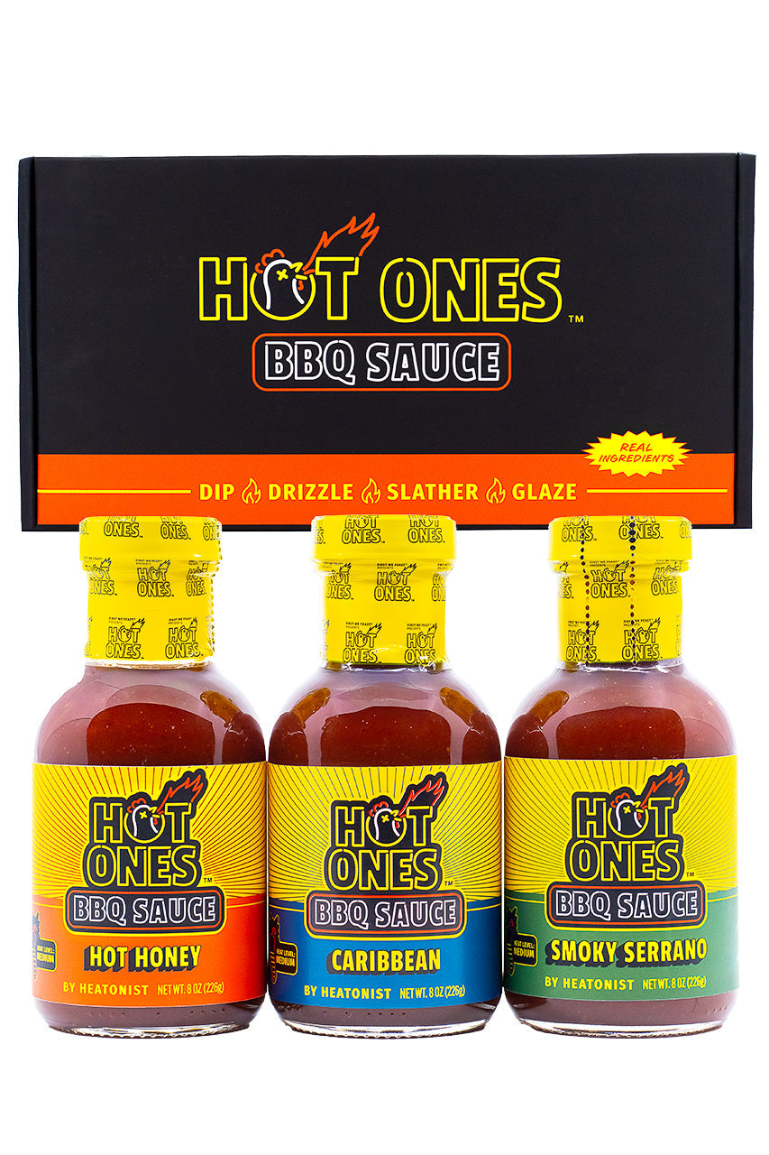Hot Ones BBQ Trio Pack (Hot Honey / Caribbean / Smoked Serrano) B0