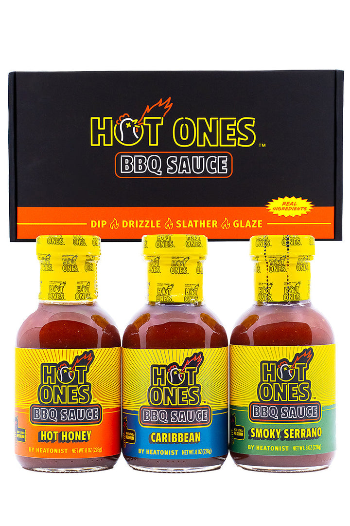 Hot Ones BBQ Trio Pack (Hot Honey / Caribbean / Smoked Serrano) B0